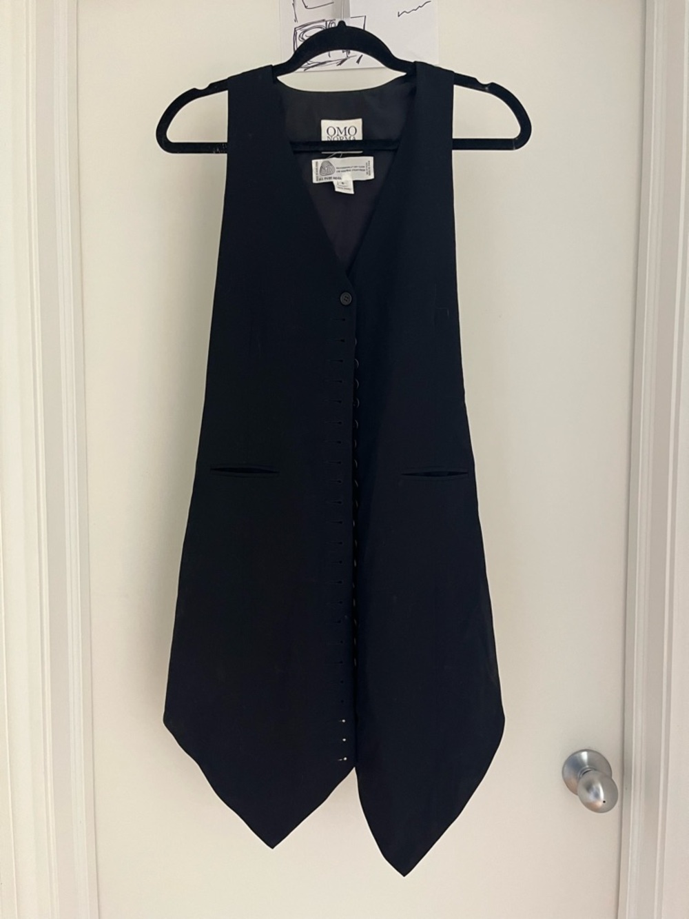 Vintage OMO Norma Kamali Wool/Silk Long Vest